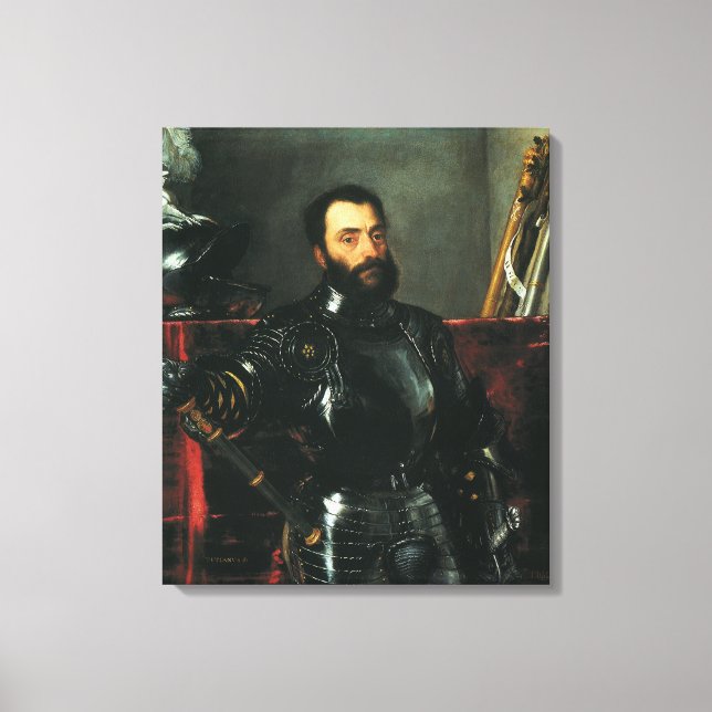 Portrait of the Duke of Urbino by Titian Canvas Print (Front)