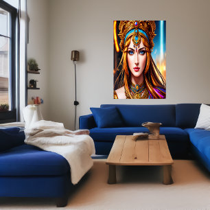 Portrait of the Greek Goddess Hera   AI Art Poster