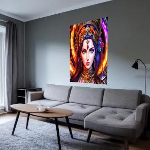 Portrait of the Greek Goddess Persephone   AI Art Poster