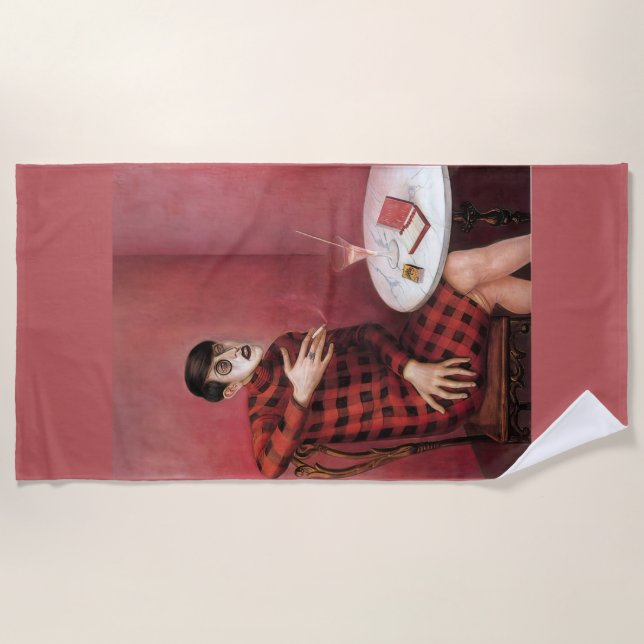 Portrait of the Journalist Sylvia Von Harden Otto  Beach Towel (Front)