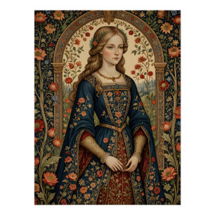 Portrait of the Lady in the Middle Ages Renaissanc Poster