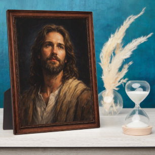 Portrait of the Lord Jesus Christ Chalk Drawing Plaque