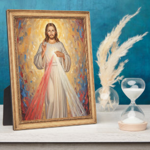 Portrait of the Lord Jesus Christ Chalk Drawing Plaque