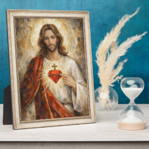 Portrait of the Lord Sacred Heart Jesus Christ  Plaque
