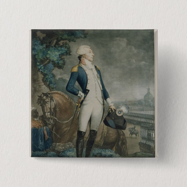 Portrait of the Marquis de La Fayette 15 Cm Square Badge (Front)