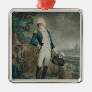 Portrait of the Marquis de La Fayette Metal Tree Decoration