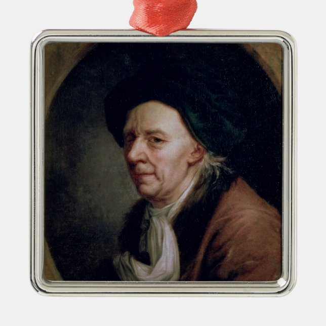 Portrait of the Mathematician Leonard Euler Metal Tree Decoration (Front)