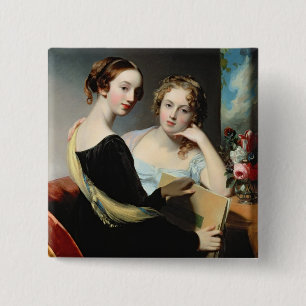 Portrait of the McEuen sisters, after 1823 15 Cm Square Badge