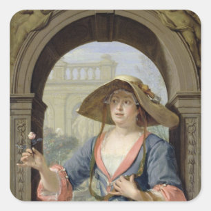 Portrait of the Mistress of the Artist M.C Square Sticker