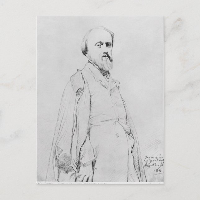 Portrait of the painter Hippolyte Flandrin Postcard (Front)