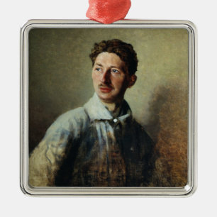 Portrait of the poet Sergey Gorodetsky 1909 Metal Tree Decoration