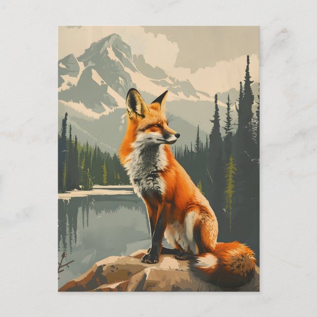 Portrait of the Red Fox Postcard (Front)