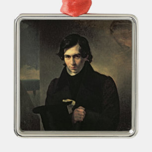 Portrait of the Russian author Nestor Kukolnik Metal Tree Decoration