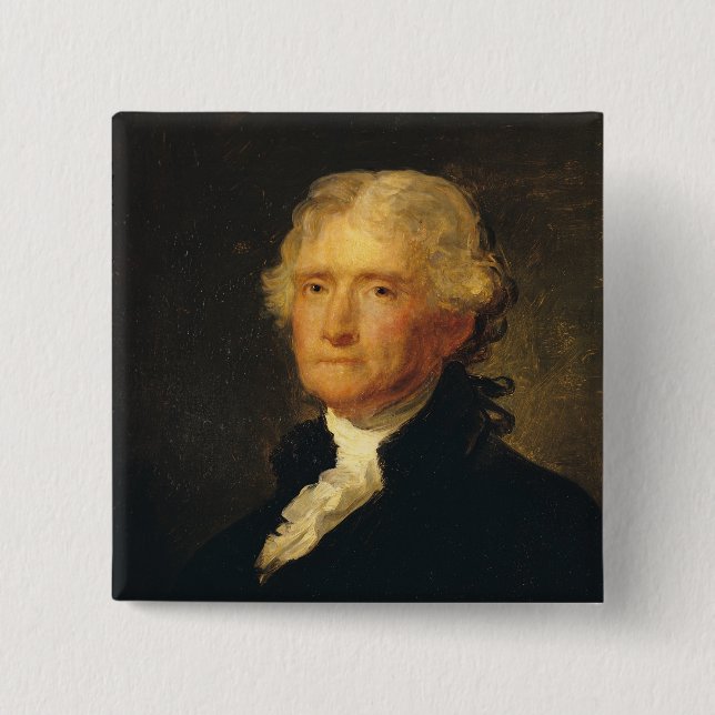 Portrait of Thomas Jefferson 15 Cm Square Badge (Front)