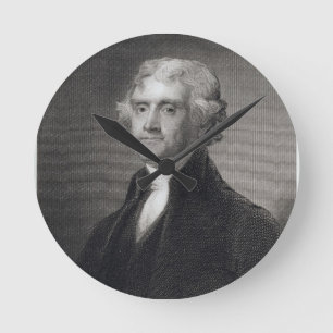 Portrait of Thomas Jefferson, engraved by Henry Br Round Clock