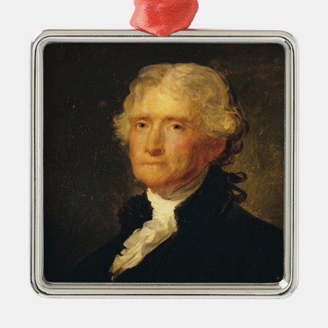 Portrait of Thomas Jefferson Metal Tree Decoration (Front)