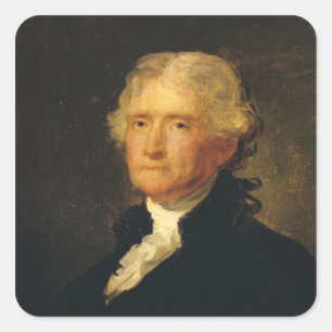 Portrait of Thomas Jefferson Square Sticker