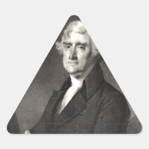 Portrait of Thomas Jefferson Triangle Sticker
