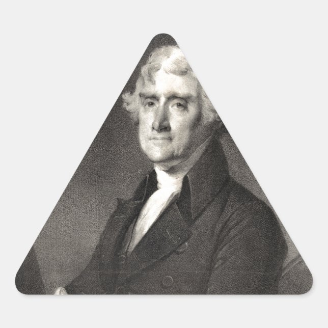 Portrait of Thomas Jefferson Triangle Sticker (Front)