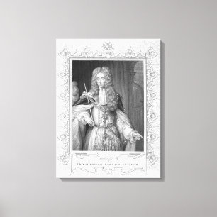 Portrait of Thomas Osborne, engraving Canvas Print