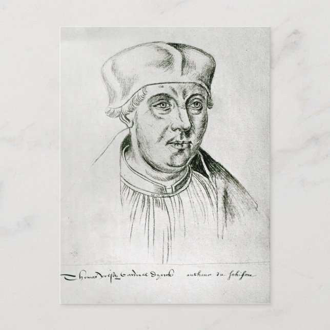 Portrait of Thomas Wolsey, cardinal of York Postcard (Front)