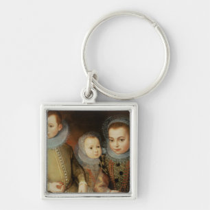 Portrait of Three Tudor Children Key Ring
