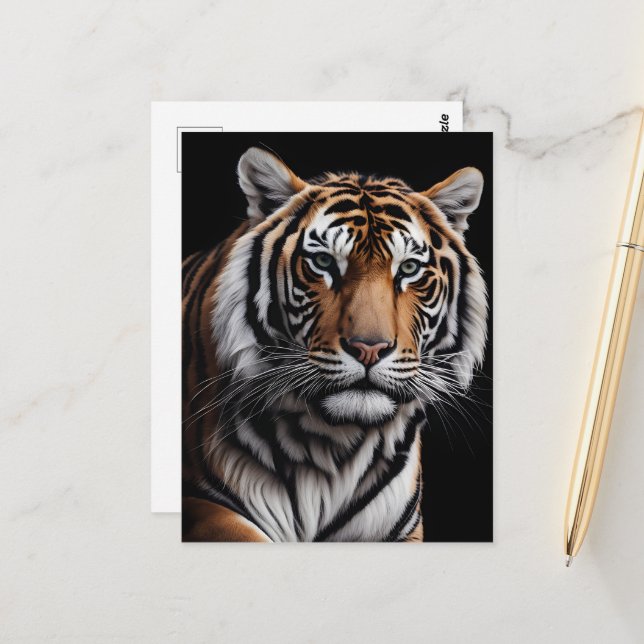 Portrait of tiger postcard (Front/Back In Situ)