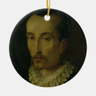 Portrait of Torquato Tasso, 1585-90 (oil on panel) Ceramic Tree Decoration