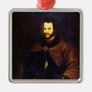 Portrait of Tsar Ivan the V Alexeyevich Metal Tree Decoration