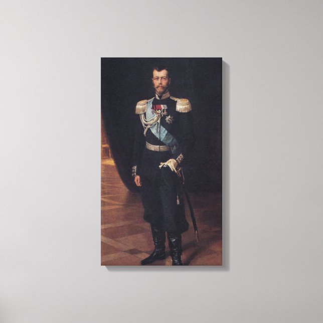 Portrait of Tsar Nicholas II (by Albert Edelfelt) Canvas Print (Front)