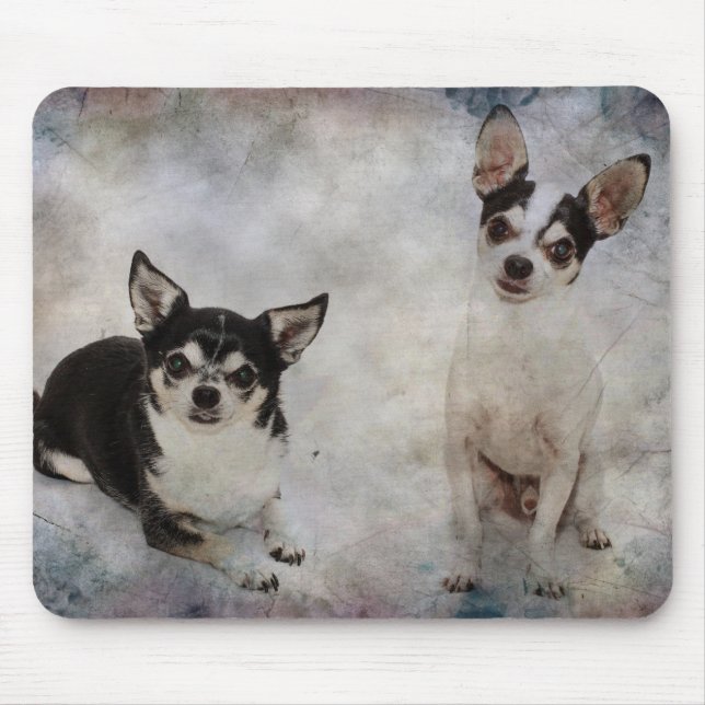 Portrait of two chihuahua's mouse pad (Front)