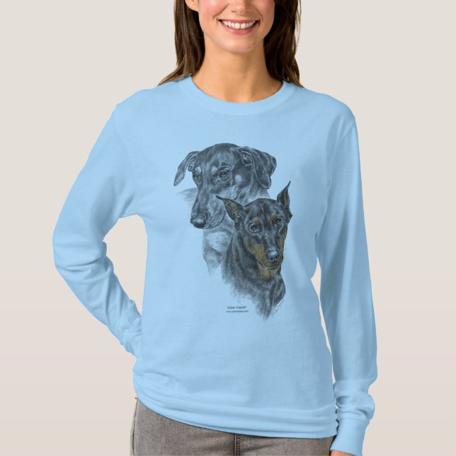 Portrait of Two Dobermans T-Shirt (Front)