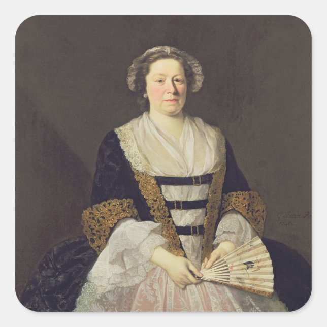 Portrait of Unknown Lady Square Sticker (Front)
