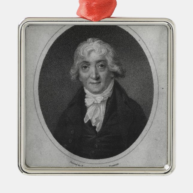 Portrait of Venanzio Rauzzini Metal Tree Decoration (Front)