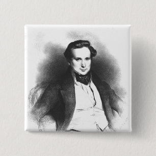 Portrait of Victor Hugo 15 Cm Square Badge