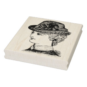 Portrait of Victorian Lady Rubber Art Stamp