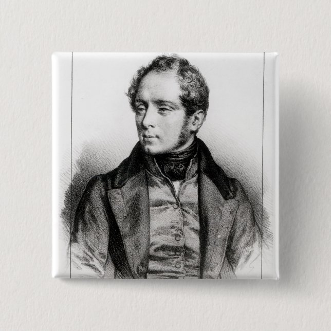 Portrait of Vincenzo Bellini 15 Cm Square Badge (Front)