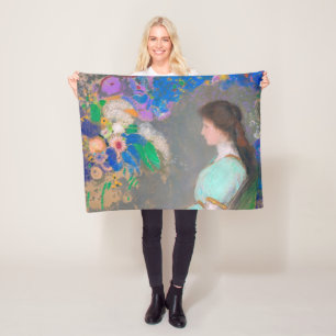 Portrait of Violette Heymann, Redon Fleece Blanket