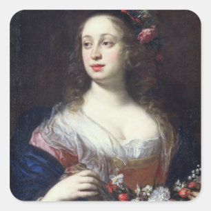 Portrait of Vittoria della Rovere dressed as Flora Square Sticker