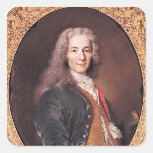 Portrait of Voltaire aged 23, 1728 Square Sticker