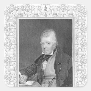 Portrait of Walter Scott Square Sticker