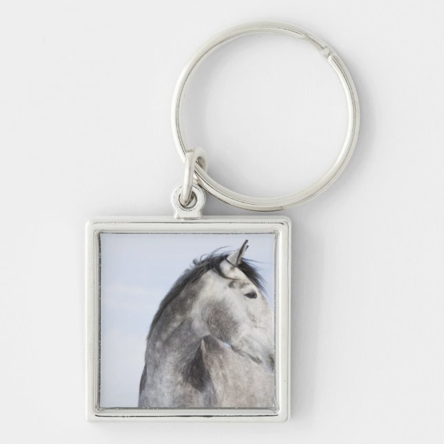 portrait of white horse 2 key ring (Front)