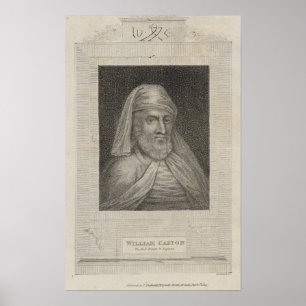 Portrait of William Caxton and his Printer's Poster