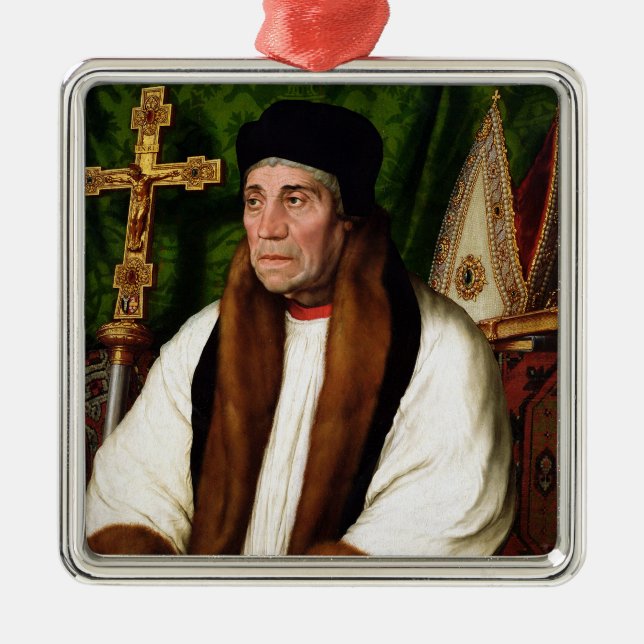 Portrait of William Warham Metal Tree Decoration (Front)
