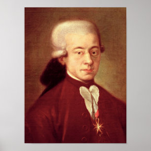 Portrait of Wolfgang Amadeus Mozart after 1770 Poster