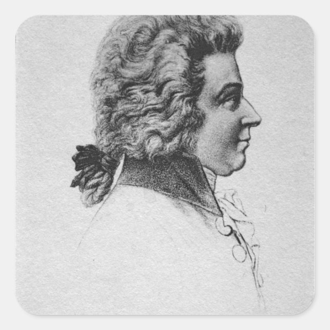 Portrait of Wolfgang Amadeus Mozart Square Sticker (Front)