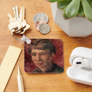 Portrait of Woman Madame Tanguy, Vincent van Gogh Key Ring