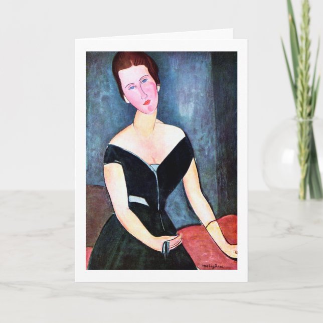 Portrait of Woman, Modigliani Card (Front)