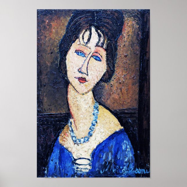 Portrait of Woman, Modigliani Poster (Front)