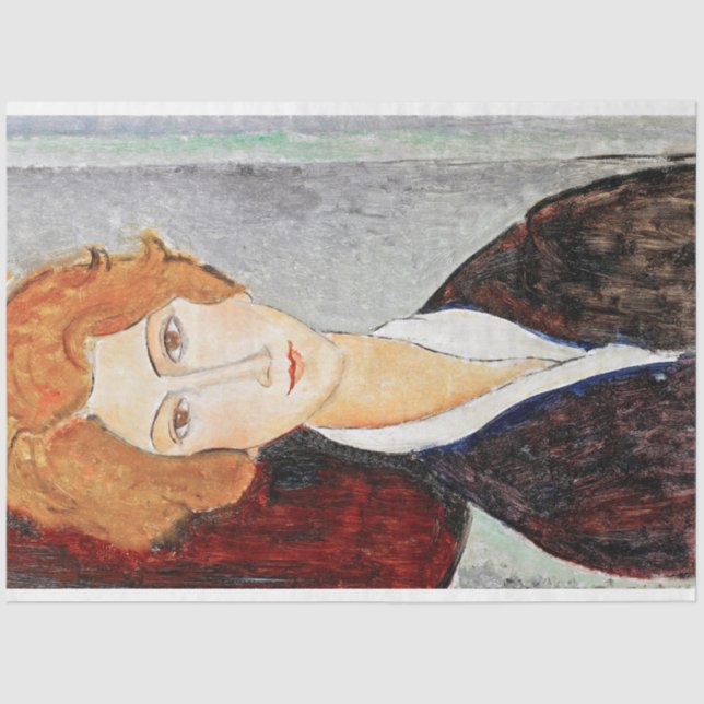 Portrait of Woman, Modigliani Tissue Paper (Front)